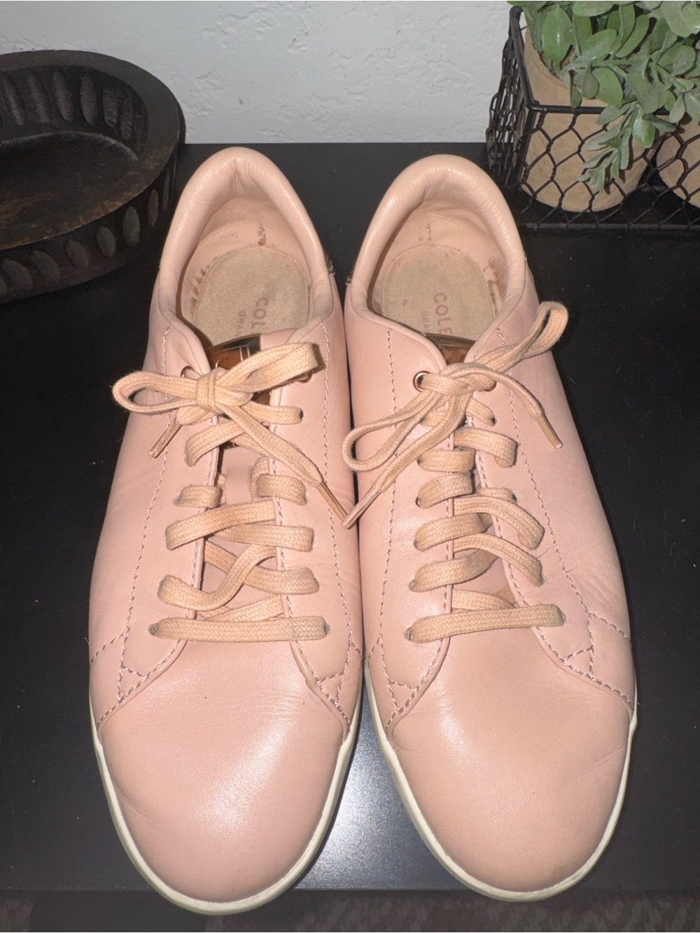 Cole Haan Blush Pink Leather Low-Top Sneakers